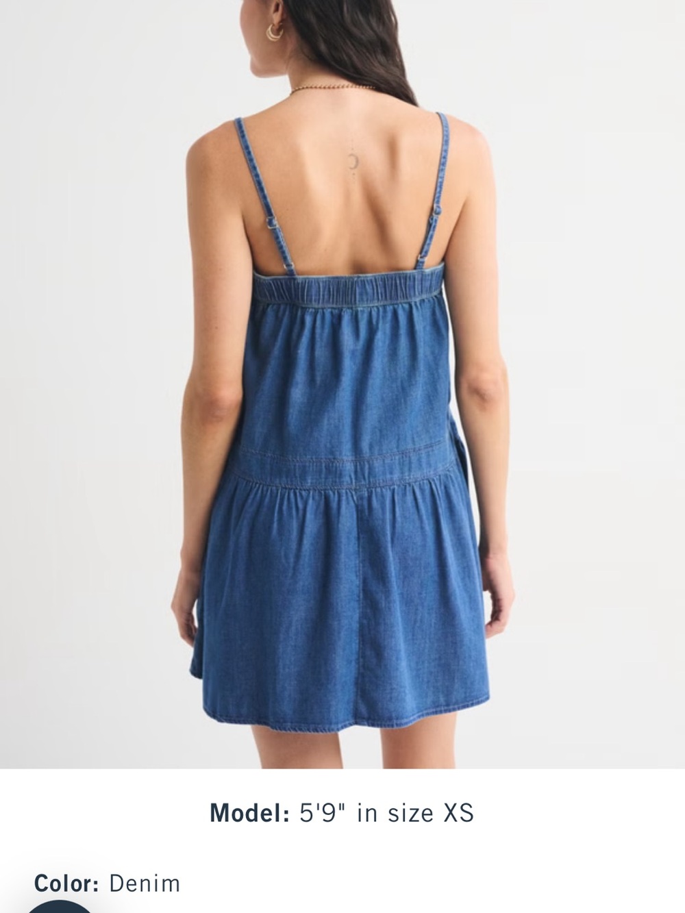 Abercrombie & Fitch Denim Scoop-Neck Slip Dress - Blue - Picture 2 of 12